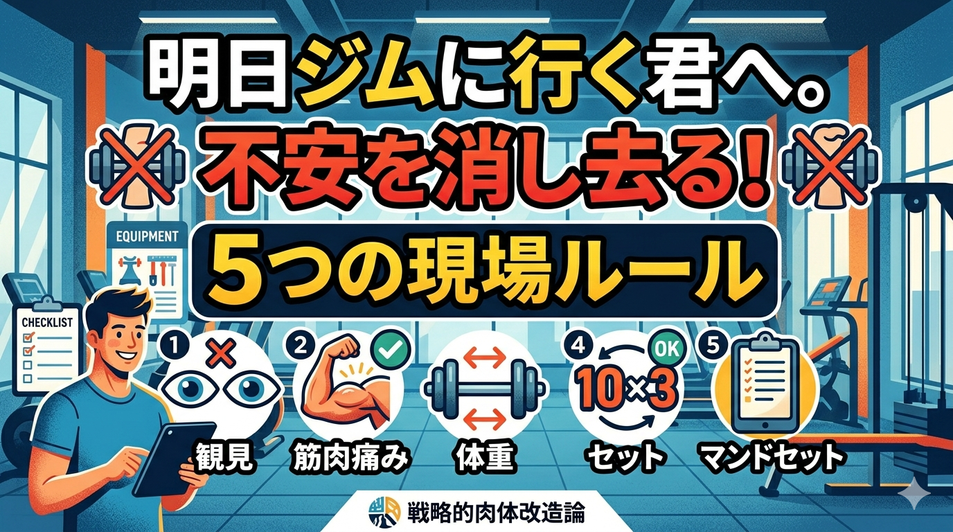 タイムロッキングコンテナ（禁欲ボックス）に封印されたスマホと、ジム用のトレーニンググッズのイメージ